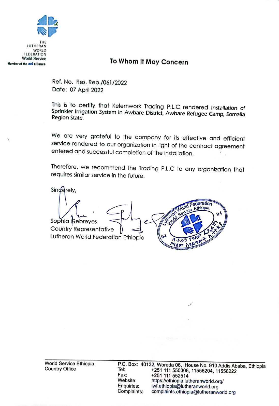 Lutheran World Federation Ethiopia